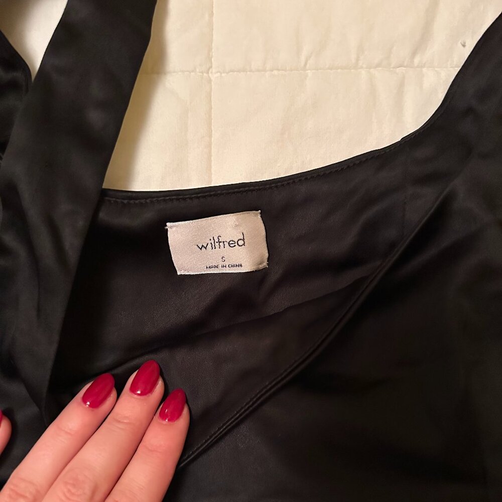Aritzia Black Satin Top